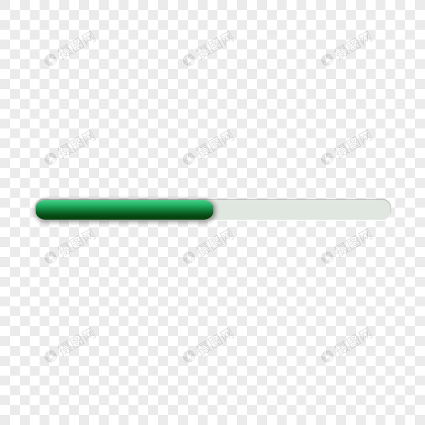 绿色立体质感进度条页面等待图标标签图片