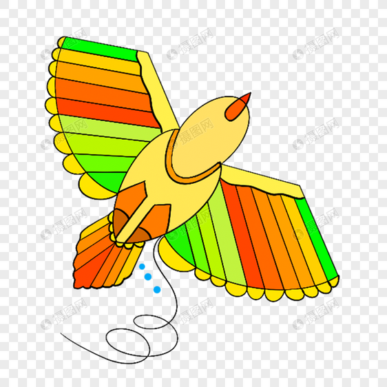 彩色小鸟形状可爱卡通风筝图片