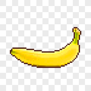 像素水果一支黄色香蕉图片