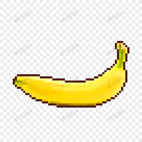像素水果一支黄色香蕉图片