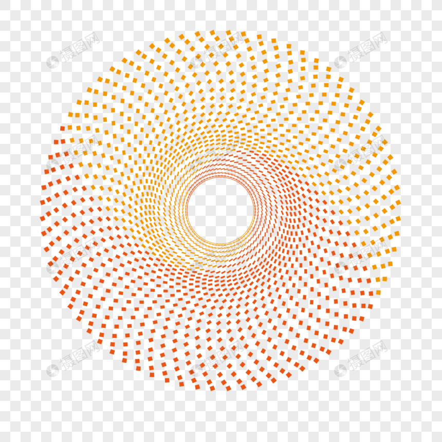 明艳螺旋彩色旋转圆点抽象圆环图片