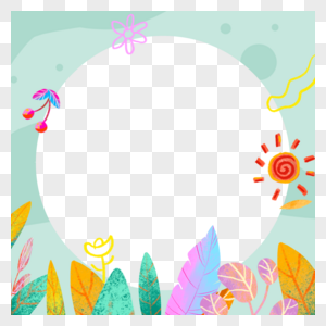 夏季热带植物facebook装饰边框图片