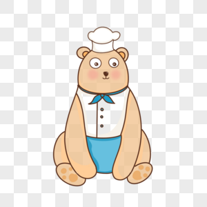 可爱棕色大笨熊厨师图片