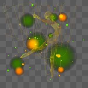 金色丝线抽象光效线条人物图片