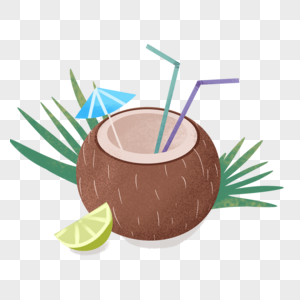 可爱夏季饮品椰子汁图片