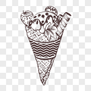 线条雪糕复古冰淇淋图片