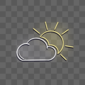 霓虹可爱发光太阳天气图片