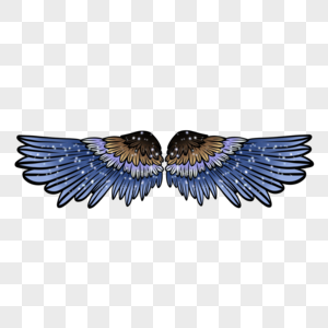 蓝色魔法效果翅膀图片