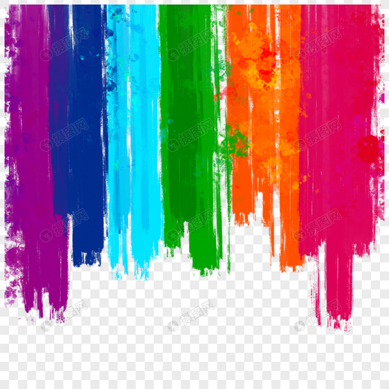 抽象彩虹颜料质感笔刷创意图片