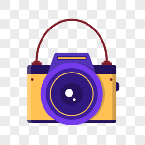 黄紫色挂绳卡通可爱相机图标图片