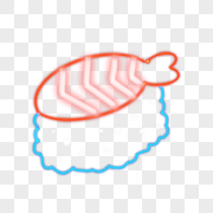 霓虹光效美食鱼肉寿司图片