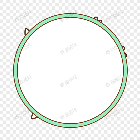 绿色圆形宝丽来相框图片