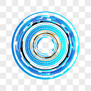 蓝色科技未来圆环边框时空隧道图片
