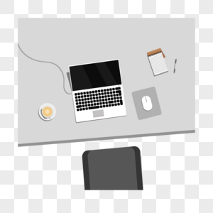 灰白色简约电脑工作桌图片