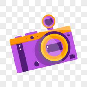 黄紫色可爱卡通相机图片