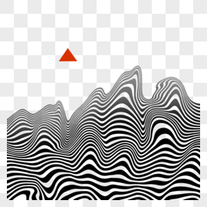 抽象浪潮黑白波条纹光学图片
