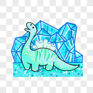 冰龙像素艺术恐龙图片