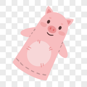 粉色猪猪手指木偶戏动物图片