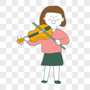 演奏小提琴的女孩教师节人物图片