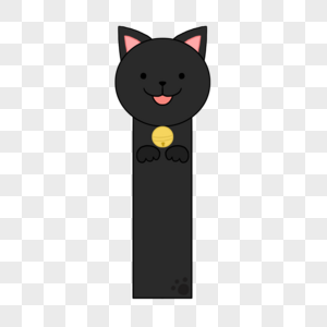 黑色猫咪头像可爱动物书签图片