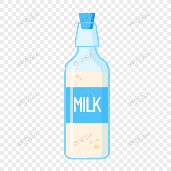 塞紧瓶盖的牛奶瓶子图片