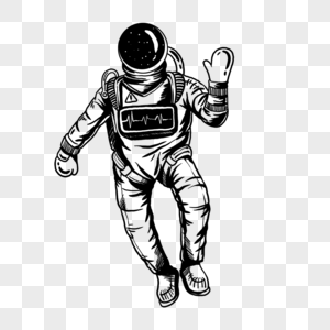 黑白漂浮下落单色宇航员图片