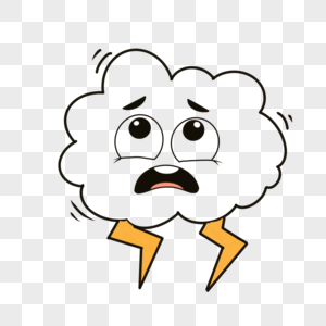 雷电云朵表情情绪图片