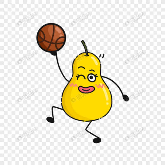 卡通鸭梨篮球运动图片