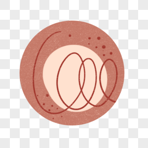 棕色圆环细线抽象线条卡通图标图片