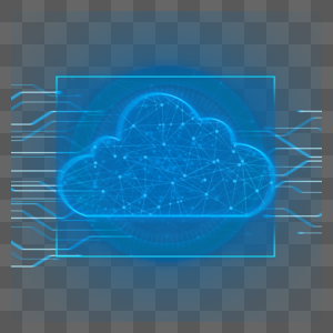 抽象光效科技长方形蓝色云朵框高清图片