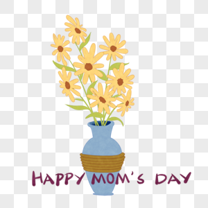 母亲节花簇水彩画图片