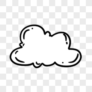 黑白线条云朵气泡对话框图片