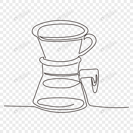 抽象咖啡画咖啡壶商用图片