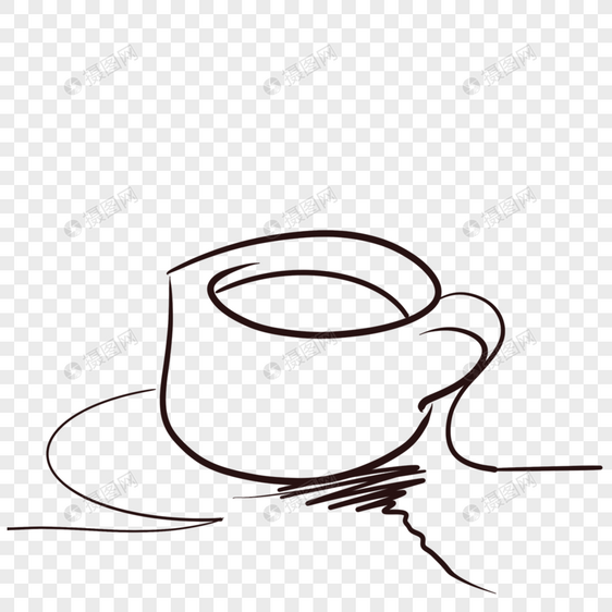 抽象线条咖啡杯子图片