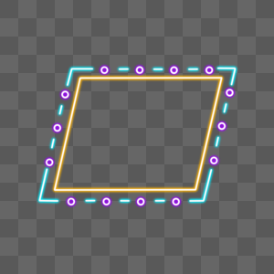 四边形霓虹灯效边框图片