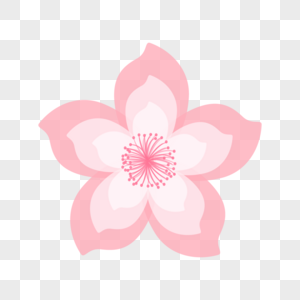 粉色白色多层卡通樱花图片