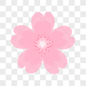 粉色卡通樱花花蕊花瓣图片