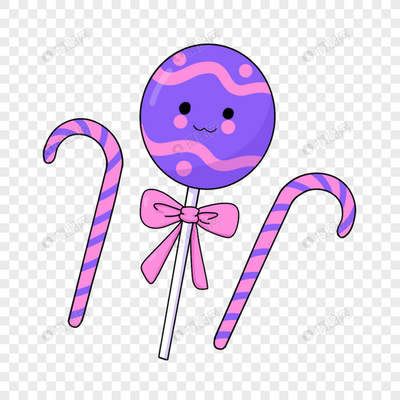 紫色气球糖果卡通生日剪贴画图片
