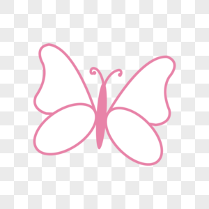 粉色白色可爱卡通蝴蝶剪贴画图片