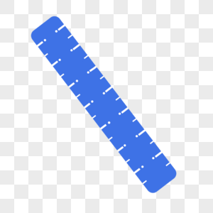 蓝色直尺卡通实验教学器材图片