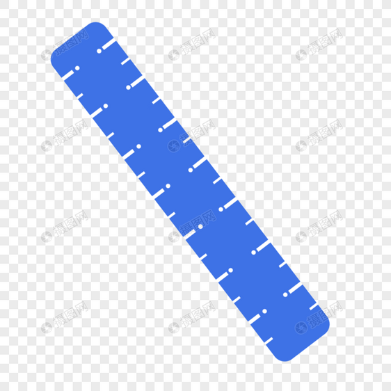 蓝色直尺卡通实验教学器材图片