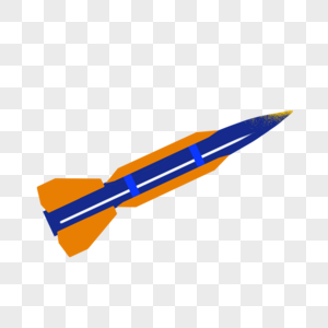 橙色蓝色卡通火箭剪贴画图片