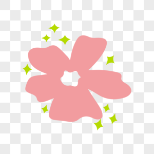 粉色花瓣花朵绿色星星图片