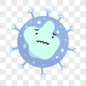 蓝色青色简约形状卡通细菌图片