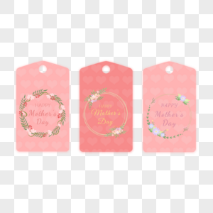 粉色母亲节温馨标签图片