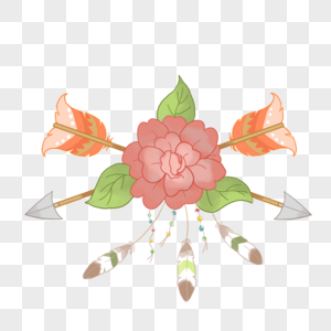 波西米亚花卉箭头图片