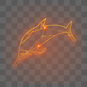 光效线条发光海豚图片