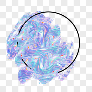 紫色和蓝色圆形全息抽象笔刷边框图片