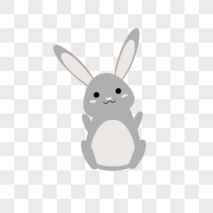 卡通可爱的灰色兔子图片