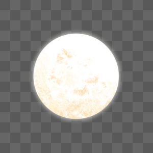 手绘白色发光的圆月亮图片